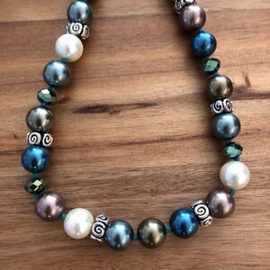 Scroll by Dillard’s | Faux Pearl and Crystal Necklace | 19.5” Adjustable